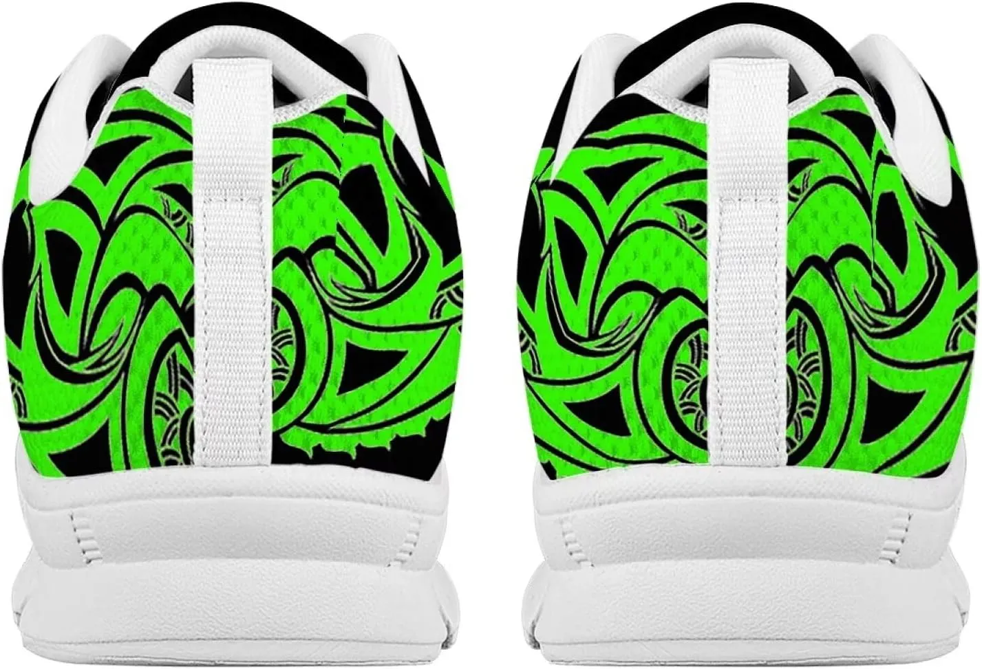 AmzPrint Walking Running Shoes Hawaiian Polynesian Island Ethnic Tribal Print White Sole Samoa Shoes Women Casual Sneakers