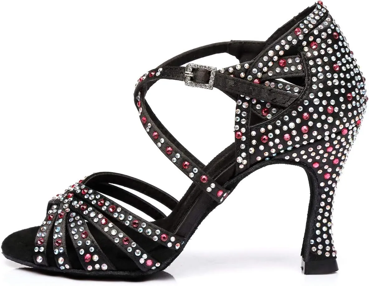 Ballroom Dancing Shoes for Women Sparkle Rhinestones Wedding Prom Sandals
