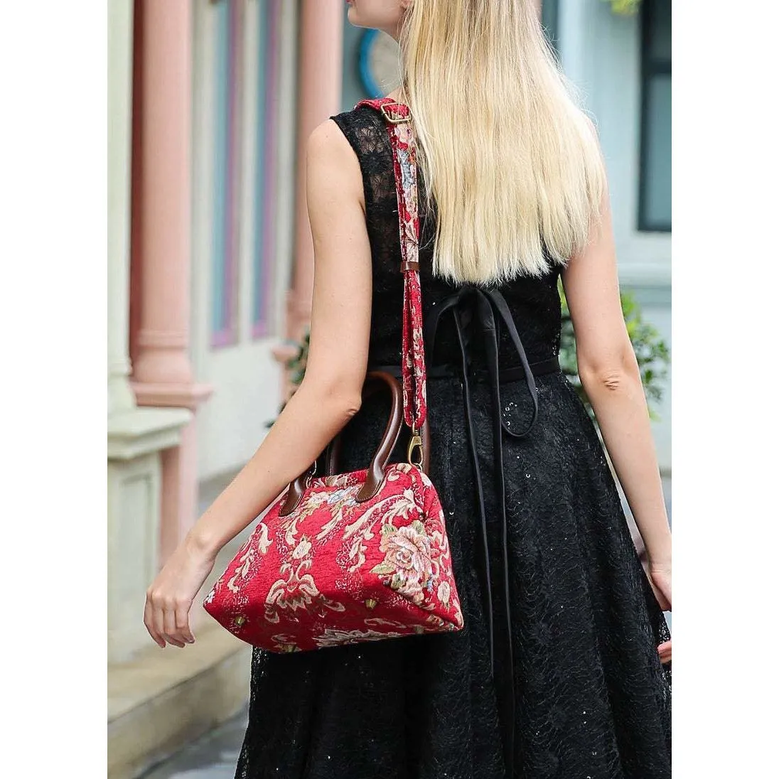 Carpet Handbag Floral Wine