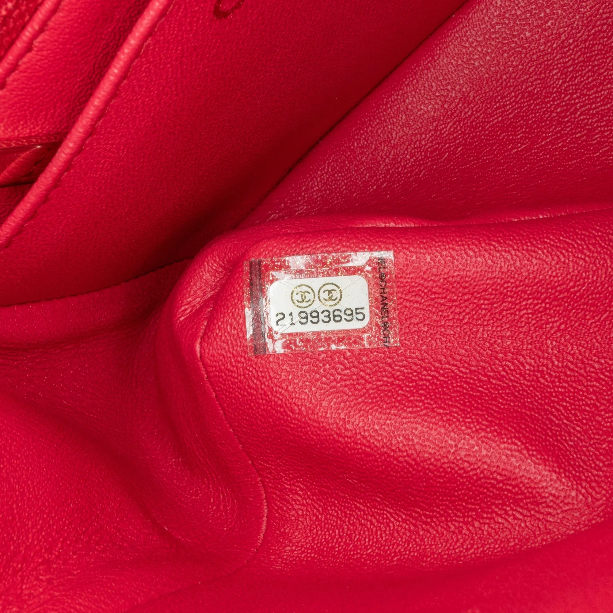 CHANEL Mini Square Classic Lambskin Single New Red