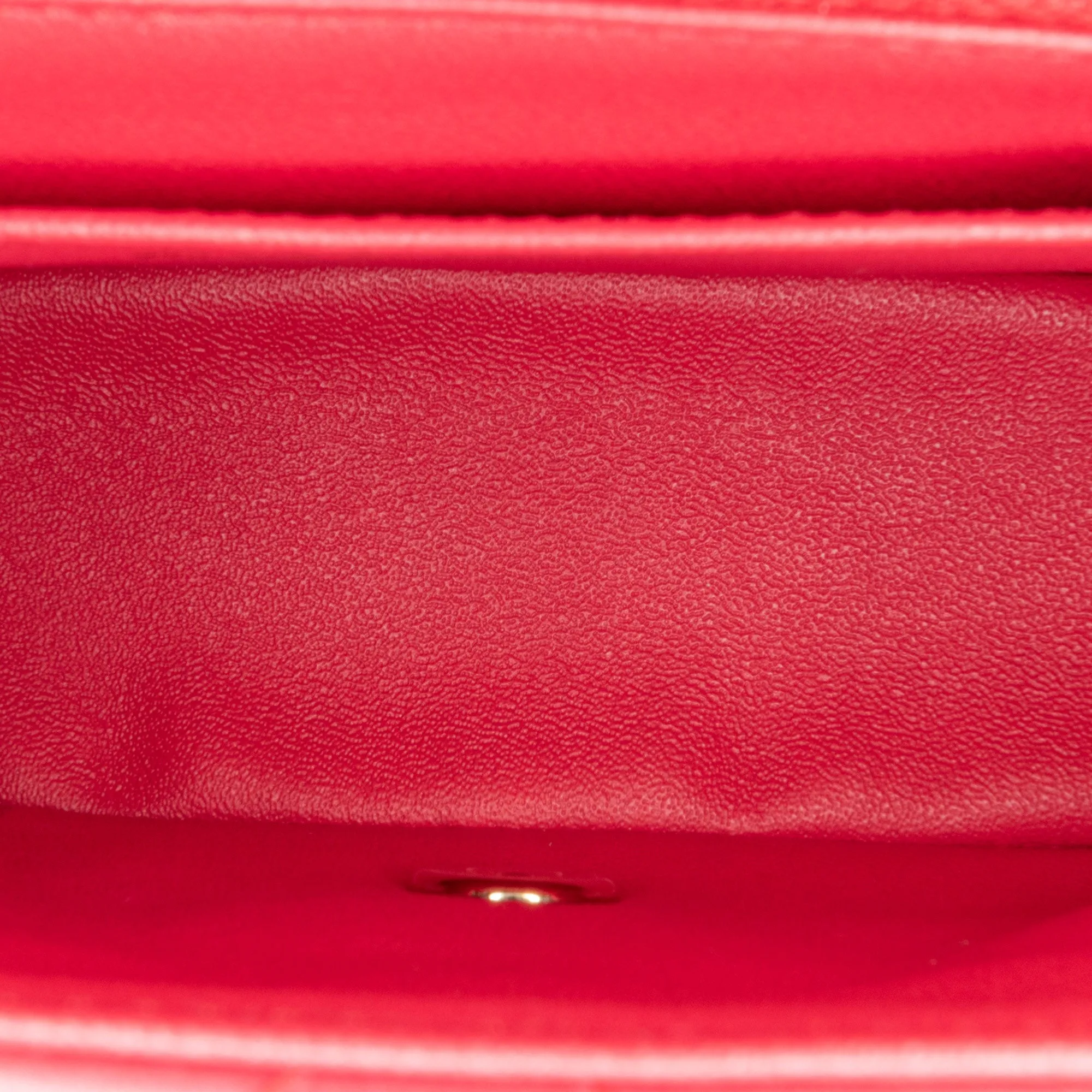 CHANEL Mini Square Classic Lambskin Single New Red