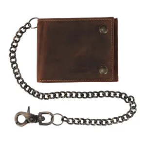 CTM® Men's Leather Bifold Chain Wallet