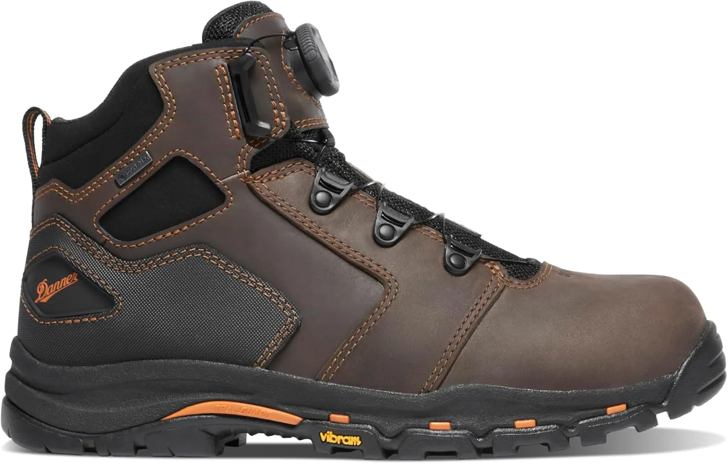Danner Vicious 4.5 Composite Toe Work Boots for Men - Full-Grain Leather with Breathable Gore-Tex Lining, Speed Lace System & Non Slip Heel Outsole