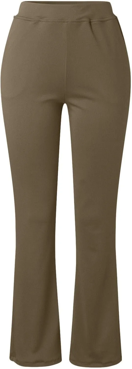 Dress Pants Women Business Casual Work Pants Ladies High Waist Stretchy Trousers
