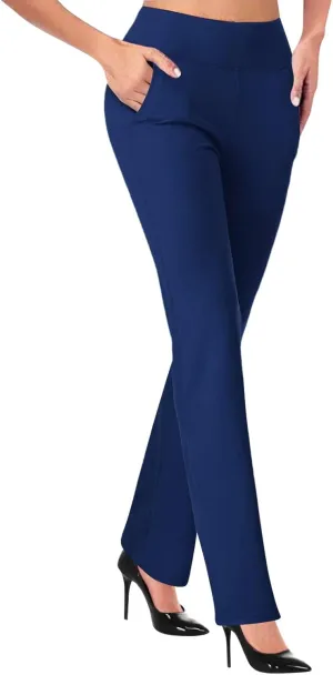 Dress Pants Women Business Casual Work Pants Ladies High Waist Stretchy Trousers