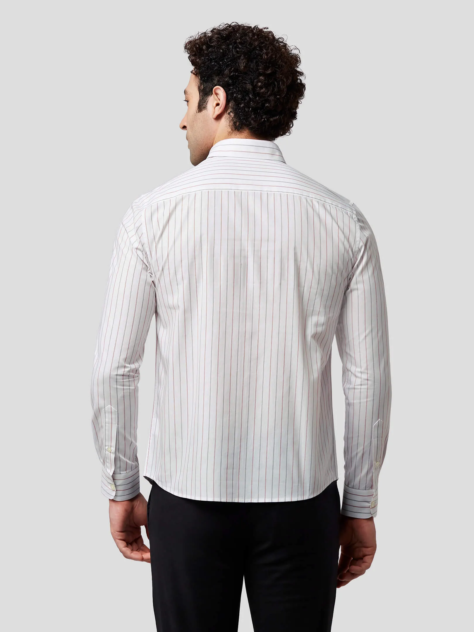 Encomium Dual Color Striped Cotton Shirt
