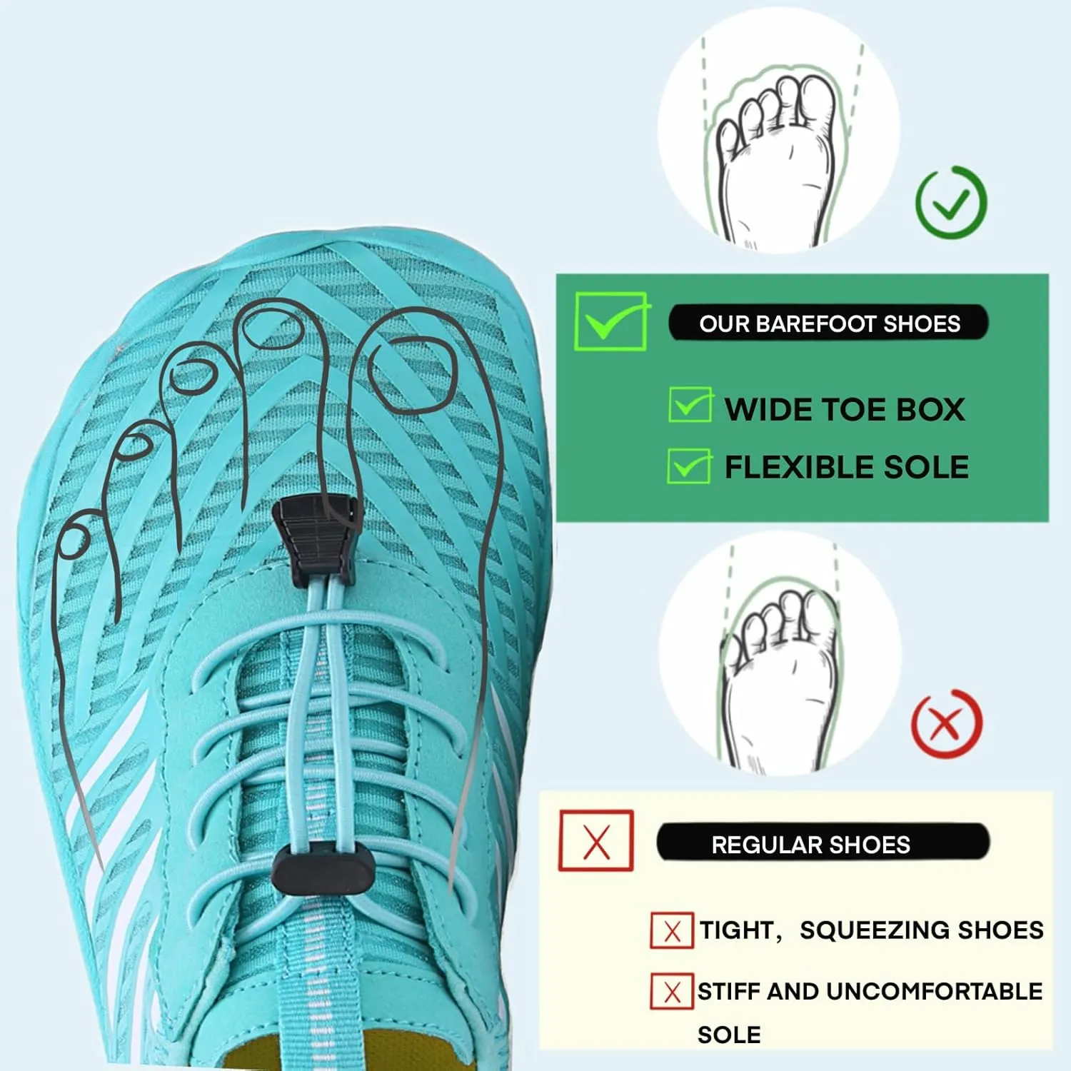 Hike Barefoot Shoes for Women Men, Water Shoes with Wide Toe Box, Non-Slip & Quick Dry Breathable Beach Pool Aqua Swim Surf Walking Shoes