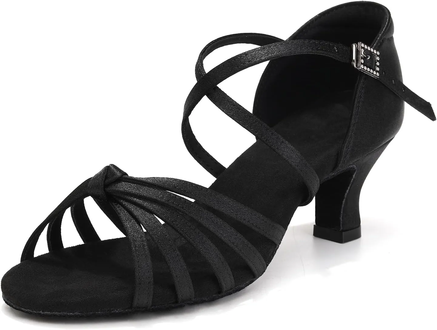 HIPPOSEUS Women's Satin Latin Dance Shoes Professional Ballroom Salsa Practice Performance Dance Shoes,Model 217