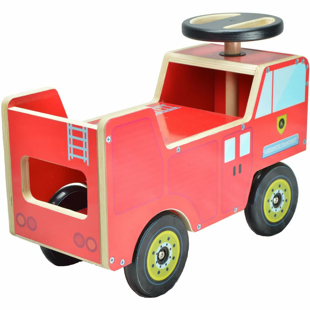Kids Wooden Ride on Fire Engine