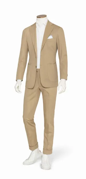 Larusmiani Beige Cotton Stretch Fine Gabardine