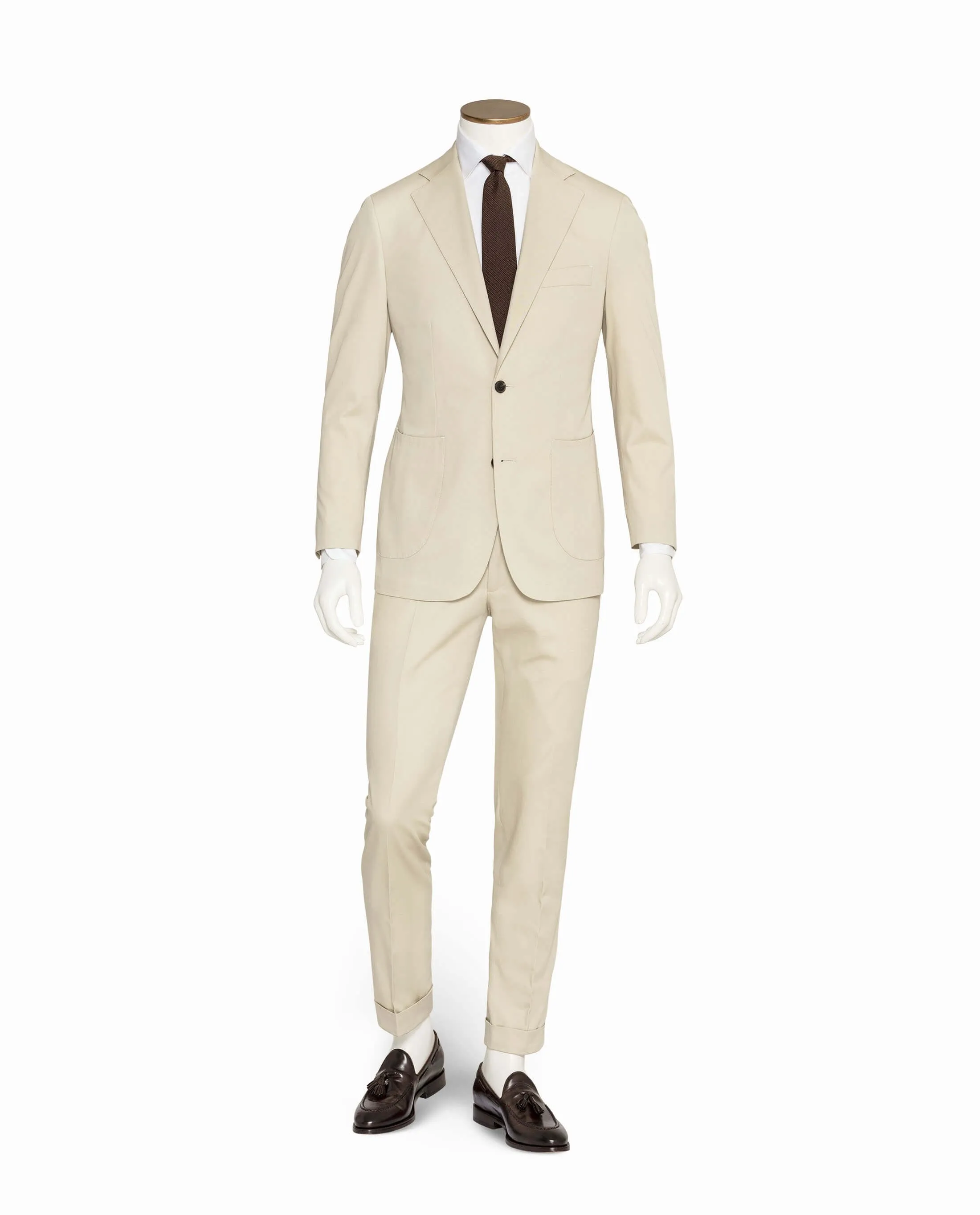 Larusmiani Cotton stretch Fine Gabardine Off White