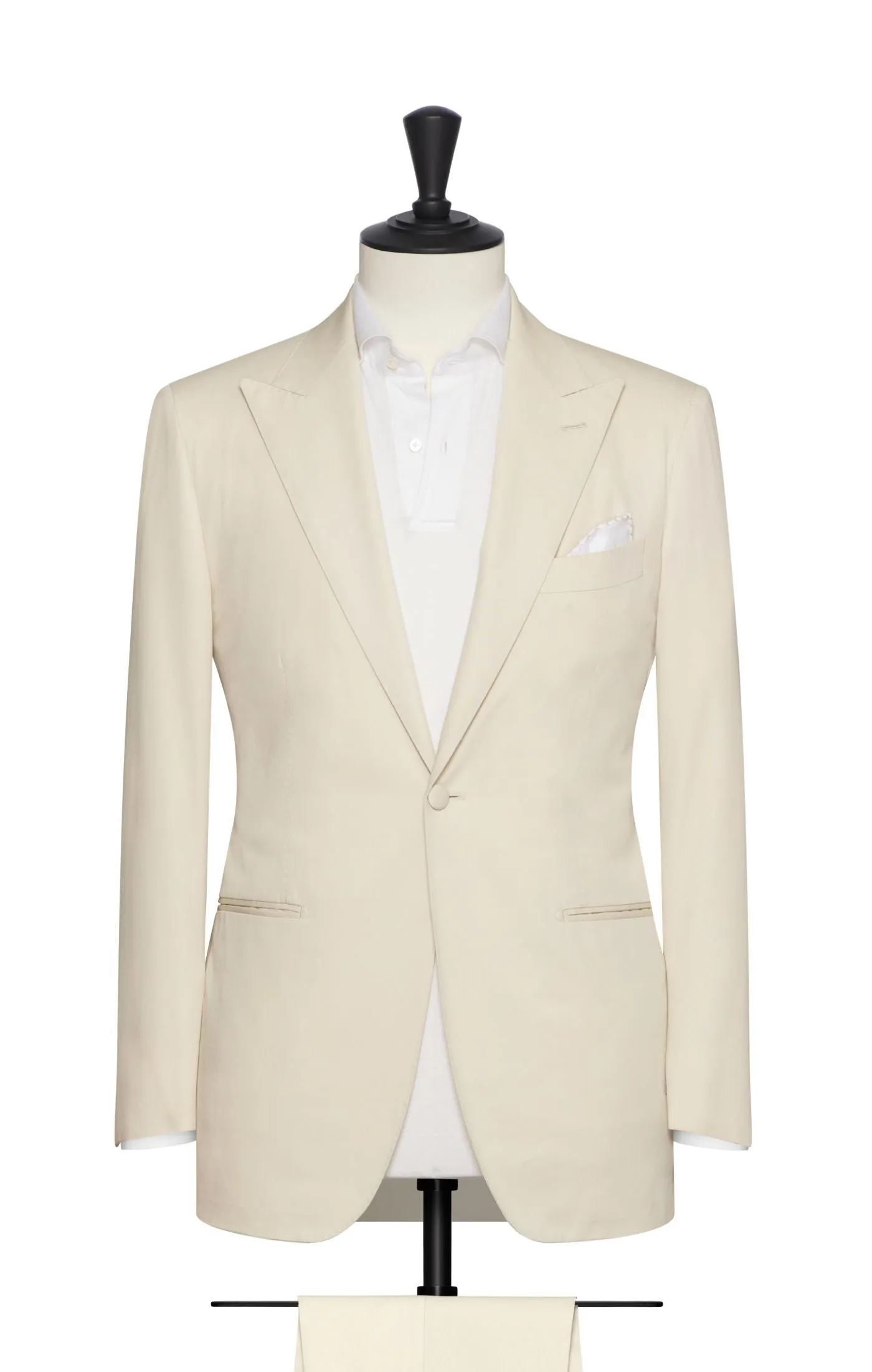 Larusmiani Cotton stretch Fine Gabardine Off White