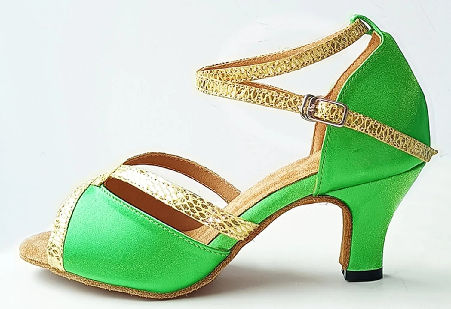 Latin Dance Heels for Women Ankle Strap Ballroom Dancing Shoes Wedding Party Sandals X016A