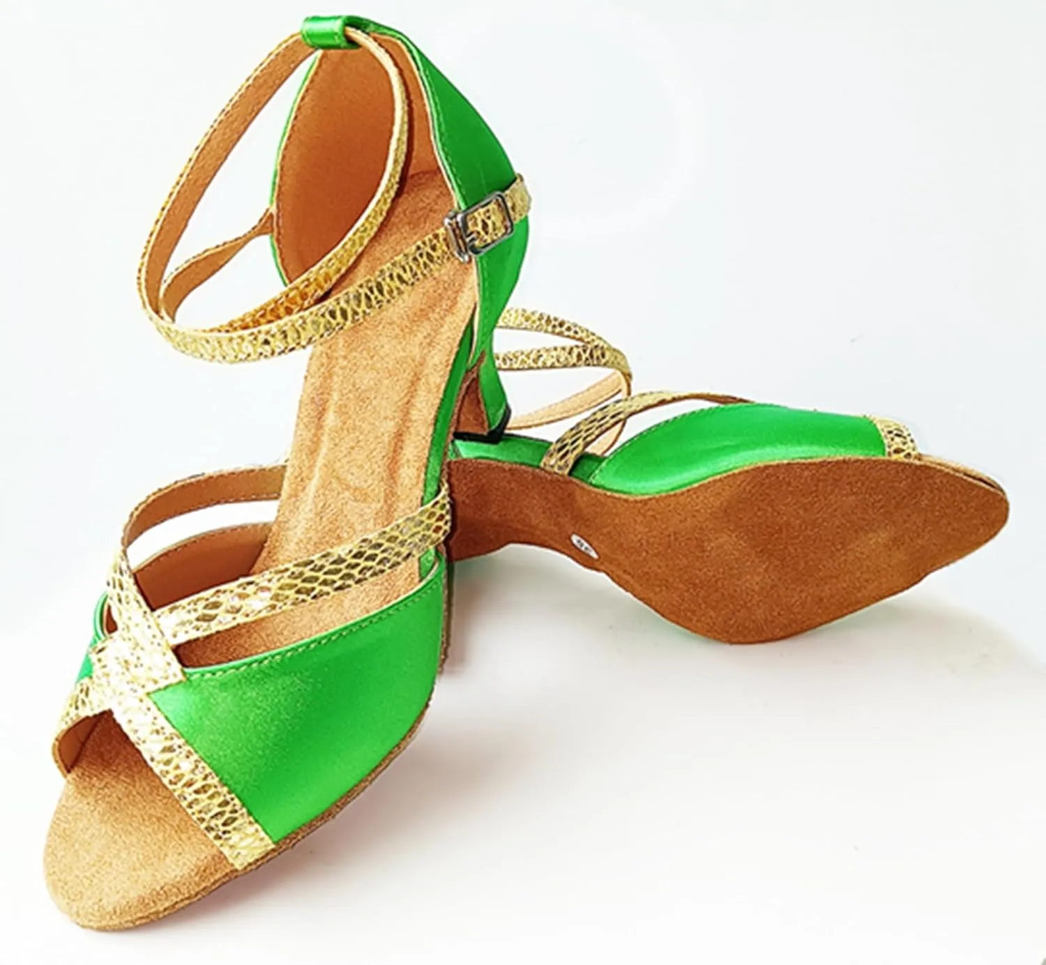 Latin Dance Heels for Women Ankle Strap Ballroom Dancing Shoes Wedding Party Sandals X016A