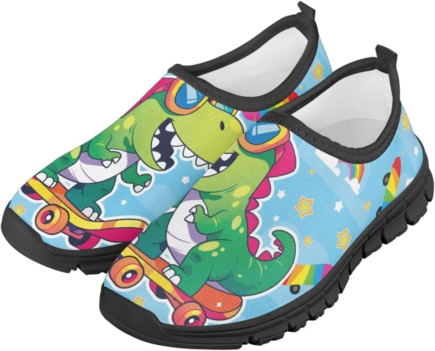 Litter Kids Slip-On Walking Sneakers Cozy Tennis Running Shoes Casual Breathable Sneaker Travel Exercise Lightweight Shoes Non-Slip Workout Shoes US Size 11-15
