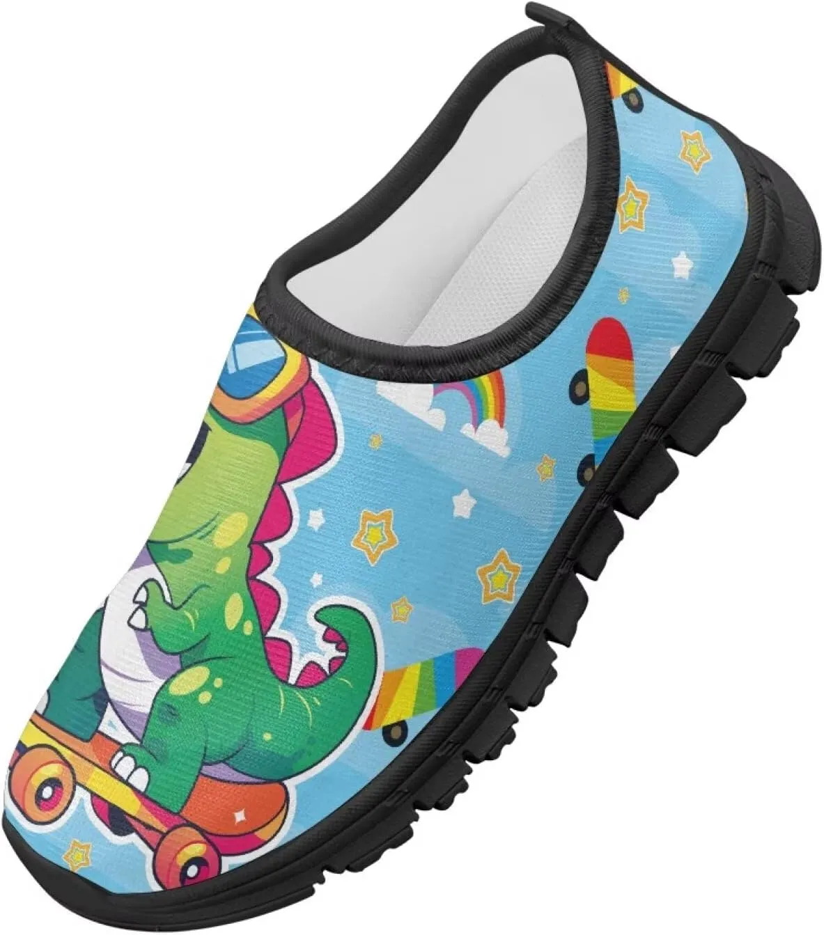 Litter Kids Slip-On Walking Sneakers Cozy Tennis Running Shoes Casual Breathable Sneaker Travel Exercise Lightweight Shoes Non-Slip Workout Shoes US Size 11-15
