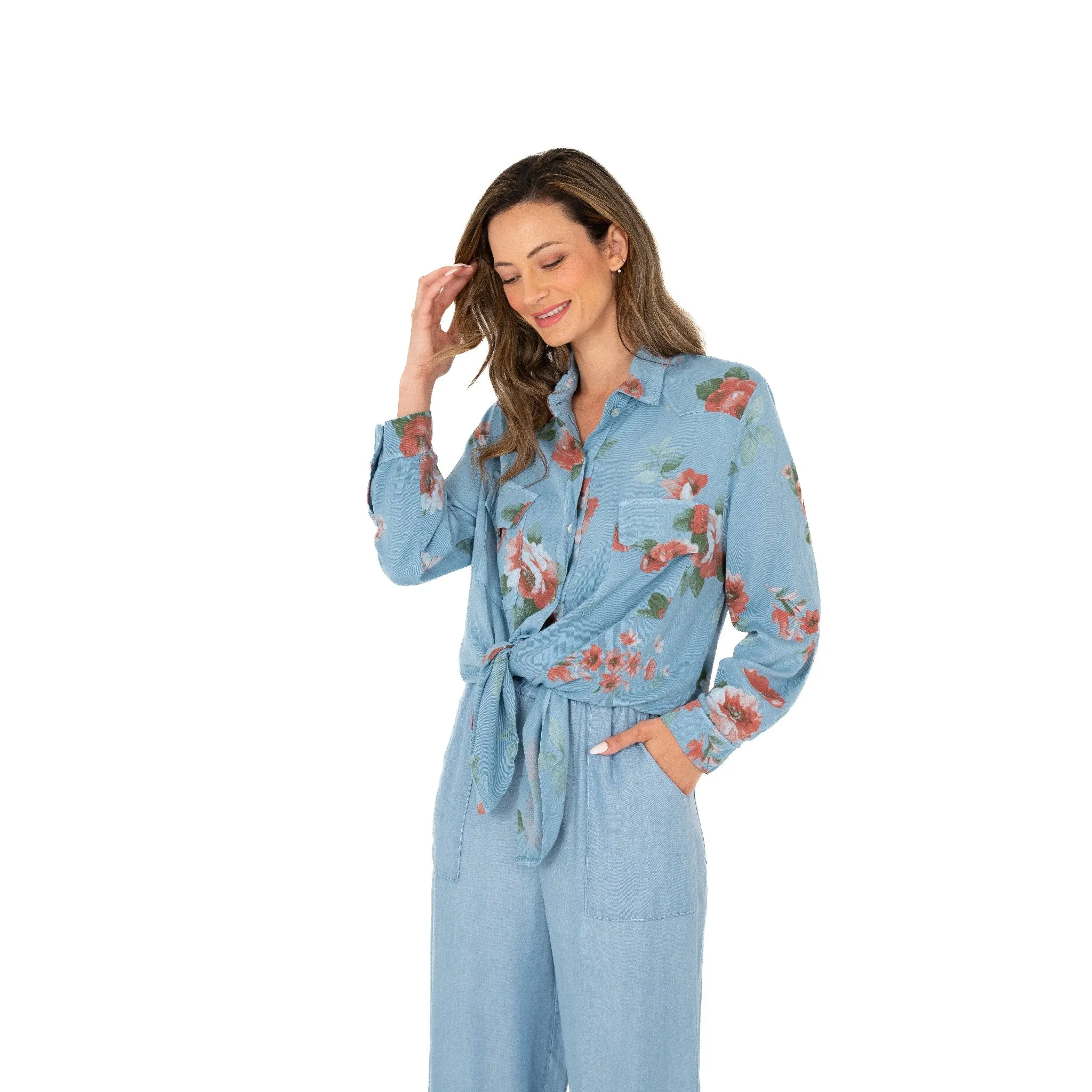M Made in Italy  Women's Woven Shirt  Coastal Garden