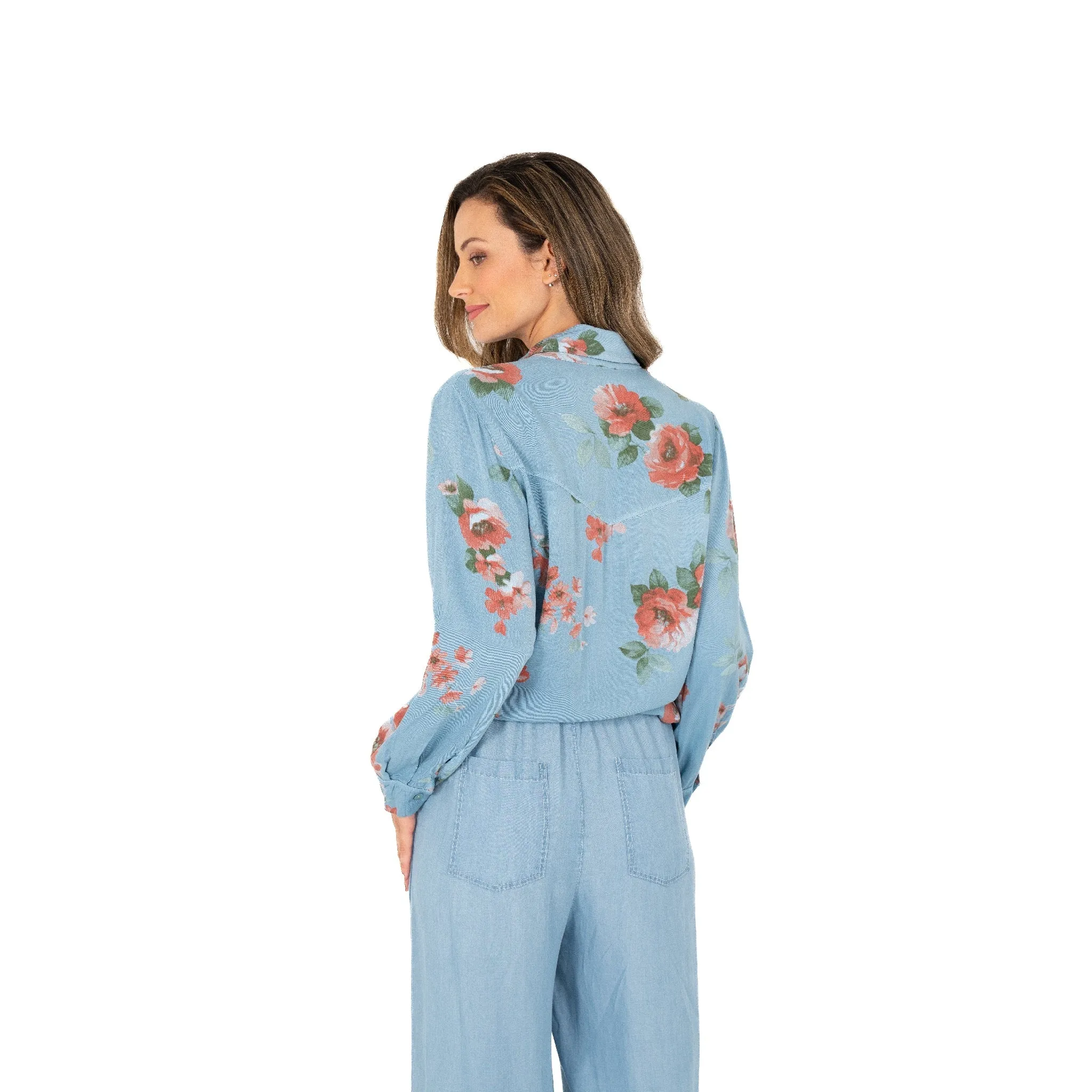M Made in Italy  Women's Woven Shirt  Coastal Garden