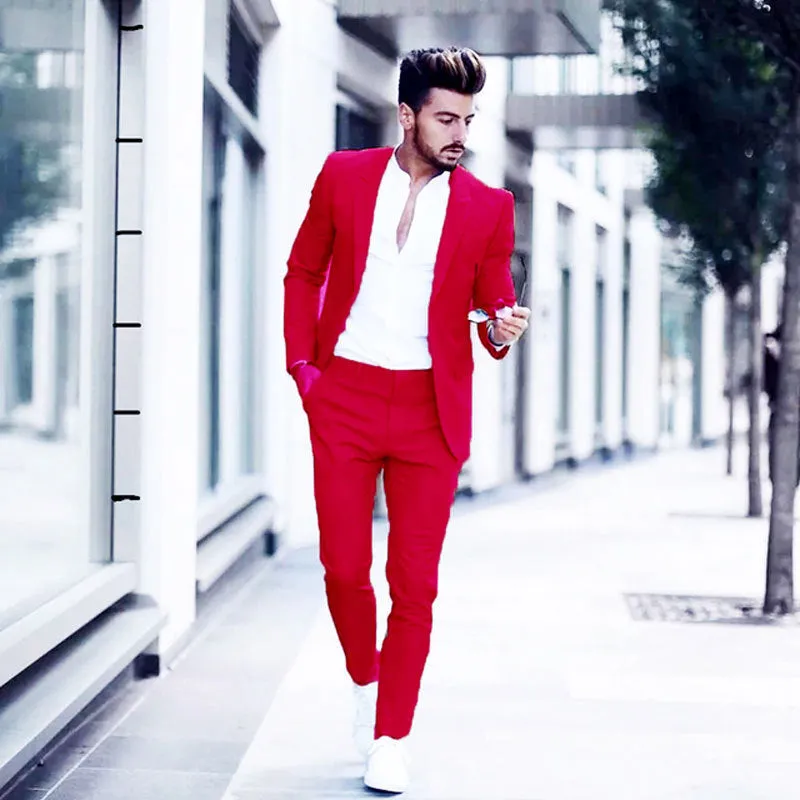 New Men's Two Piece Business Casual Suit