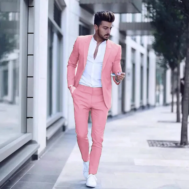 New Men's Two Piece Business Casual Suit
