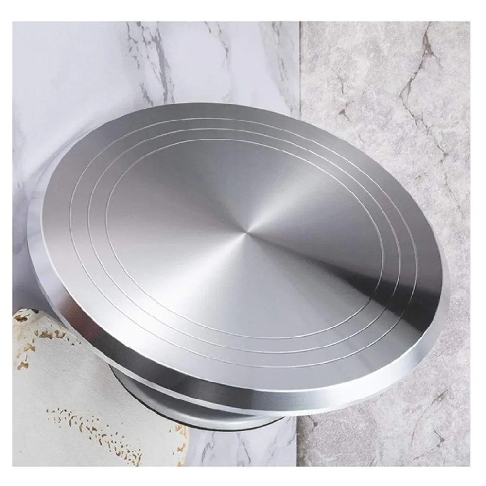 Non-Slip Base Rotating Stainless Steel Cake Decoration Stand