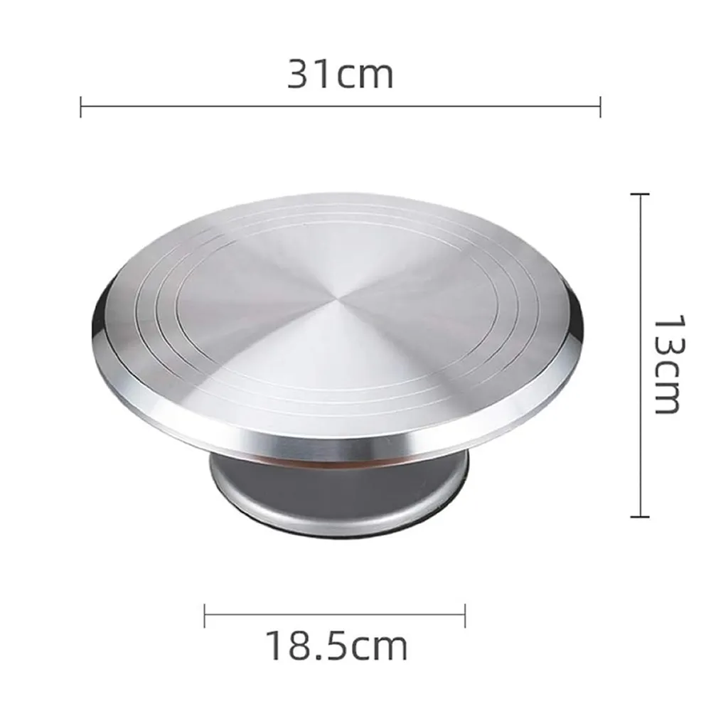 Non-Slip Base Rotating Stainless Steel Cake Decoration Stand