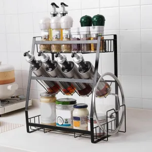 Organizer Seasoning Countertop Cabinets Anti Slip