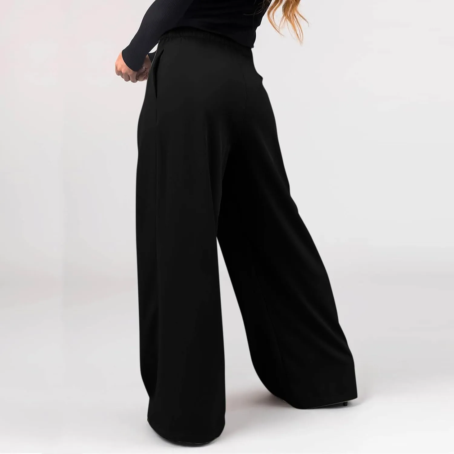 Oversized Wide Leg Pants Women,Work Business Casual High Waisted Dress Pants Drawstring Palazzo Pants Flowy Trousers