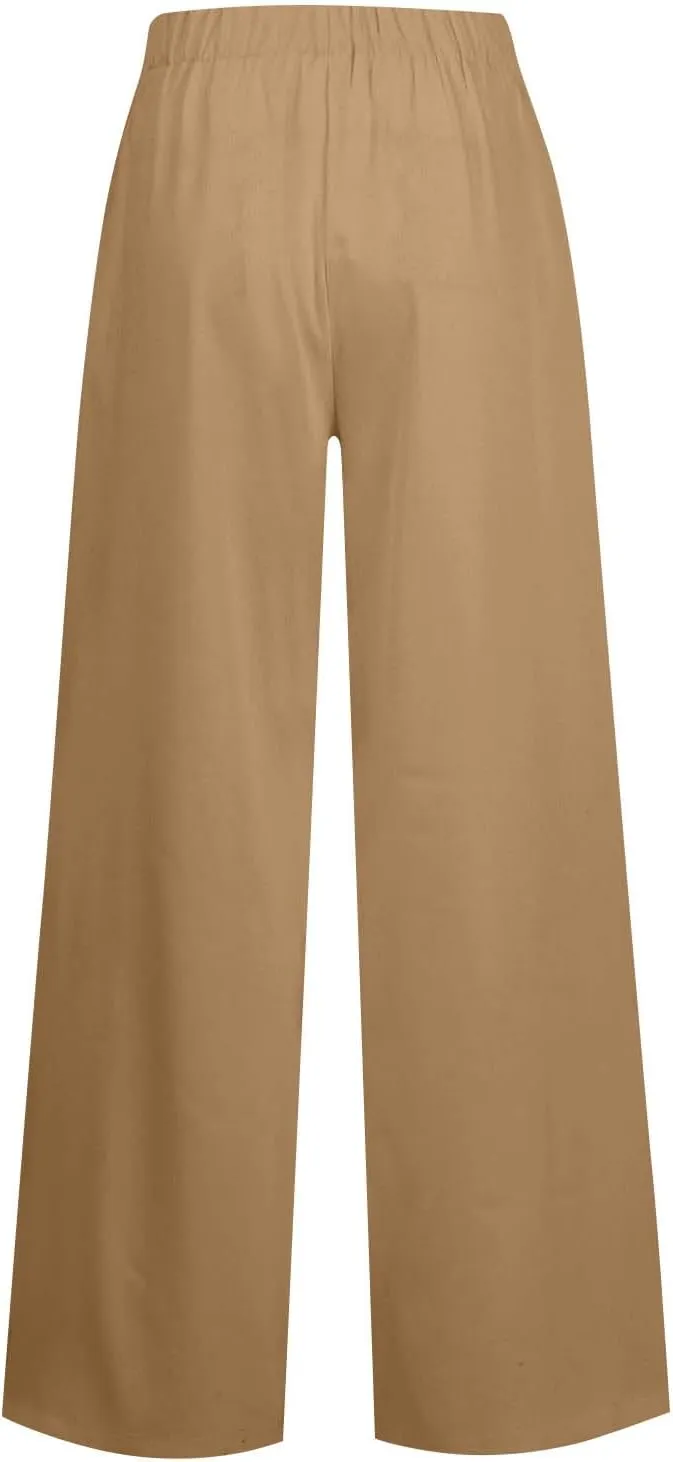 Oversized Wide Leg Pants Women,Work Business Casual High Waisted Dress Pants Drawstring Palazzo Pants Flowy Trousers