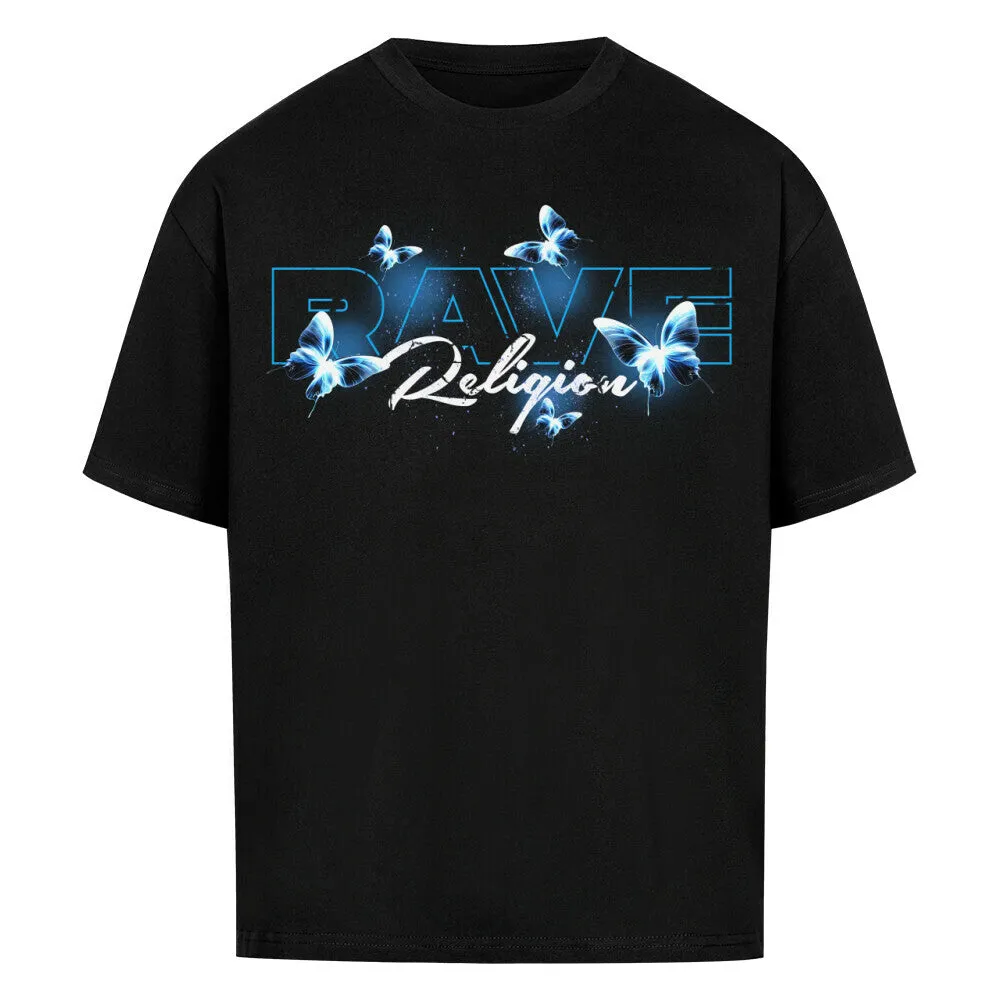 rave religion blue oversized shirt - spring collection