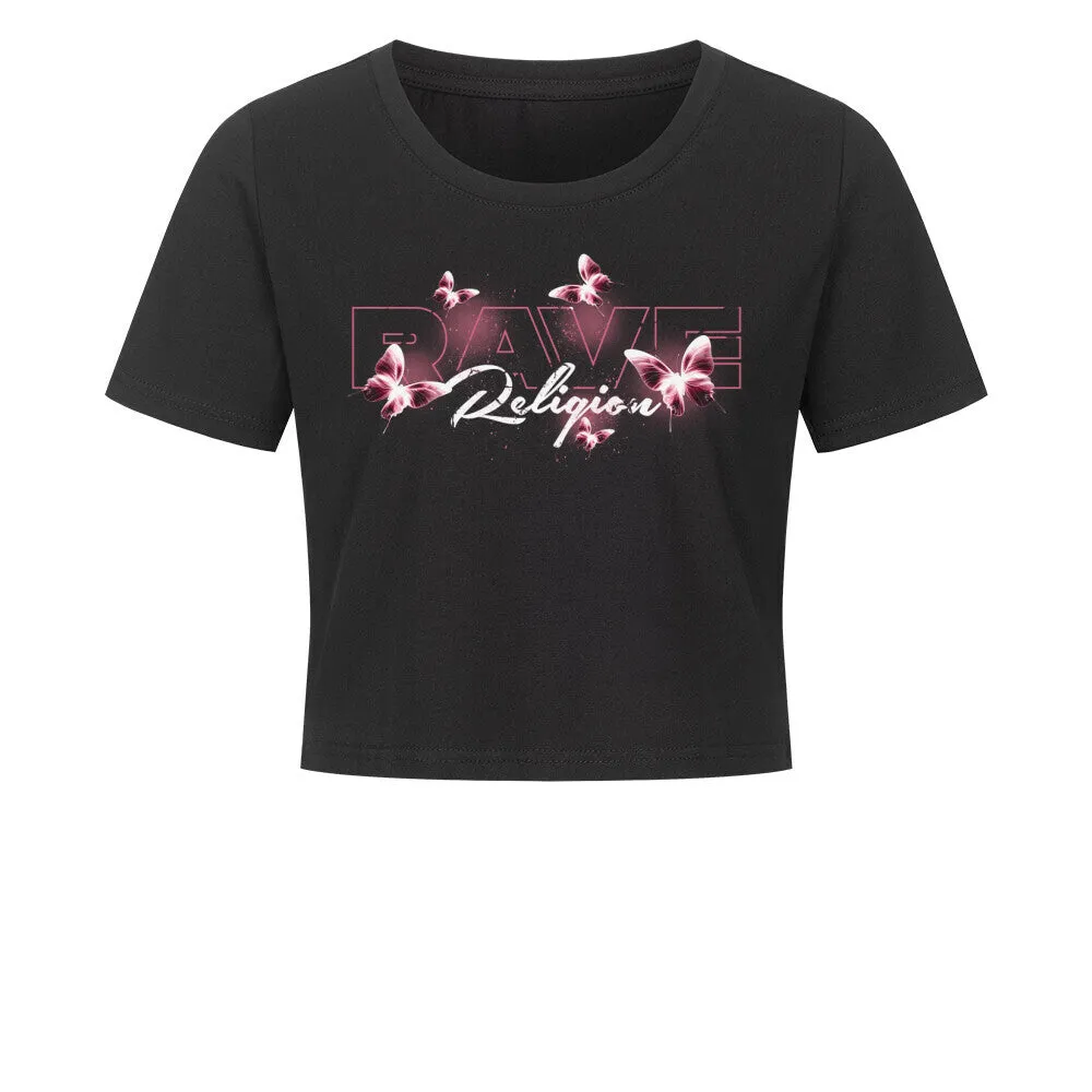 RAVE RELIGION PINK CROPPED TEE - SPRING COLLECTION