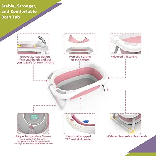 Safe-O-Kid- Foldable Baby Bath Tub-Pink
