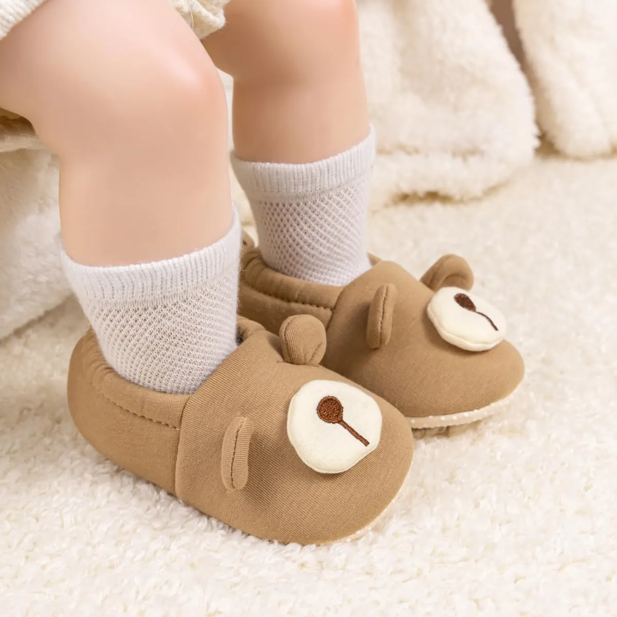 Sawimlgy Newborn Infant Baby Boys Girls Cute Cartoon Slipper Soft Non Skid Sole Slip On House Animal Indoor Sock Shoes Crib Moccasins for New Walkers