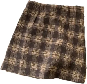 Thickened Wool Pencil Skirt for Women, Autumn Winter Business Casual