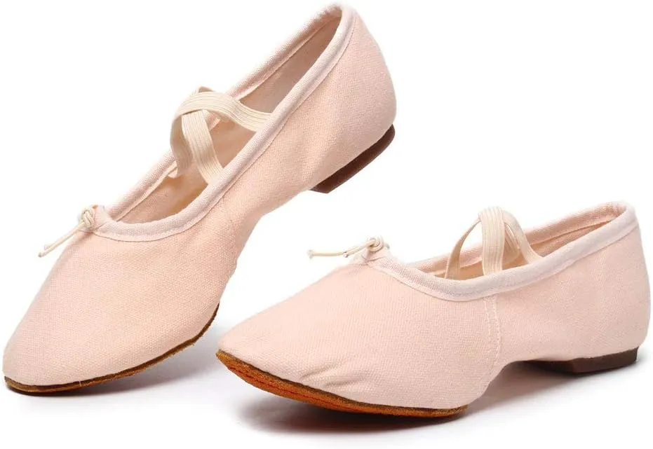 TINRYMX Women Canvas Latin Dance Shoes Ballroom Character Teacher Shoes