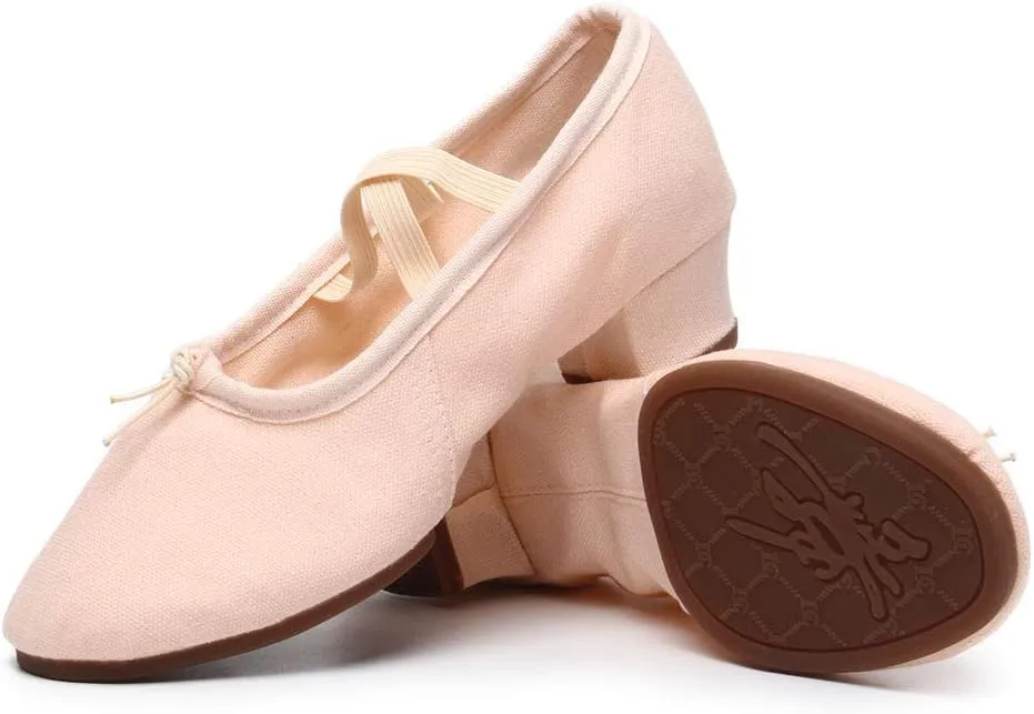 TINRYMX Women Latin Dance Shoes Ballroom Canvas Dance Shoes with Rubber Sole