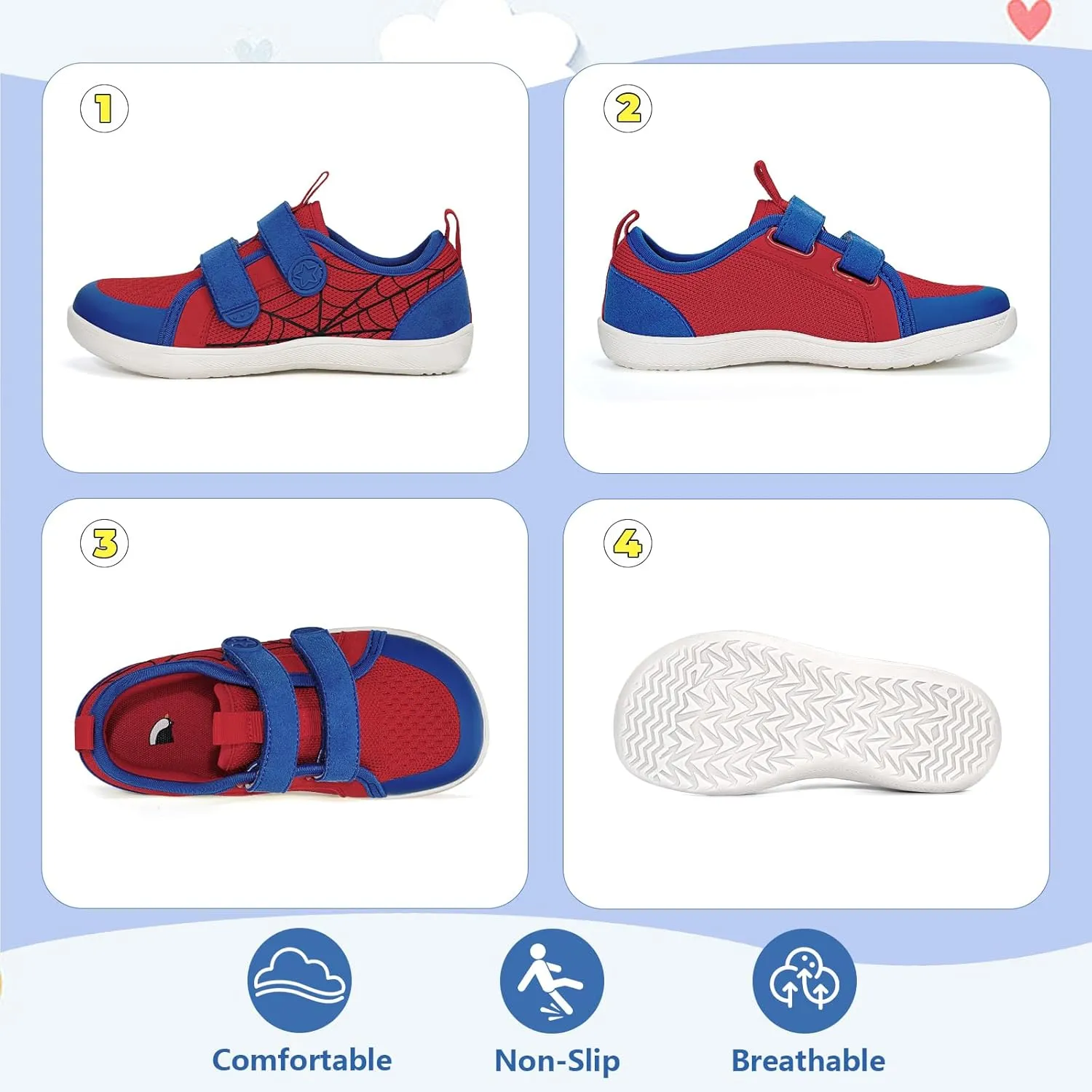 Toddler Shoes Boys Girls Kids Wide Toe Box Barefoot Shoes Breathable Zero Drop Non-Slip Sneakers for Toddler/Little Kid/Big Kid
