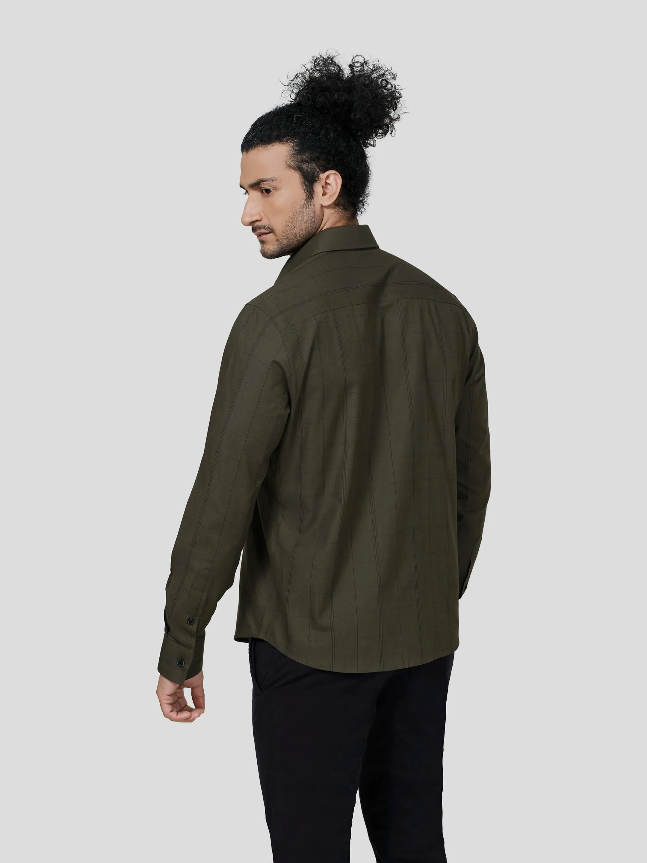 Triumph Rolled Up Sleeve Untuck Fit Check Shirt