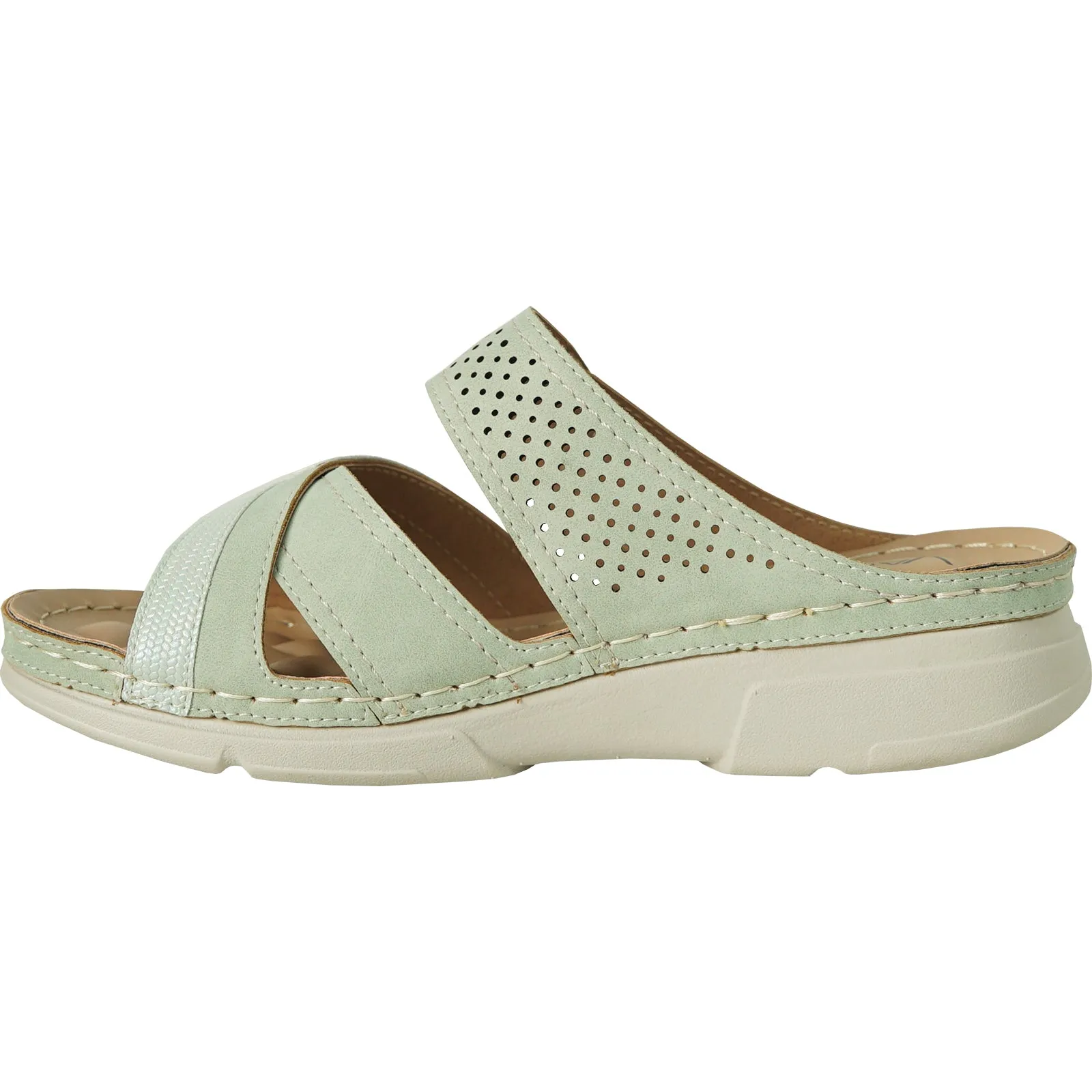 VANGELO Women Sandal CATHY-2 Wedge Sandal Light Green