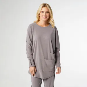 Weekend Brushed Double Pocket with Wrist Buttons - Grey - Final Sale