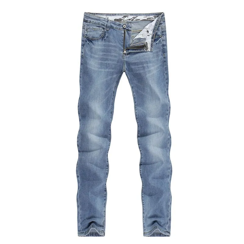 West Louis Men Business Casual Straight Denim Jeans