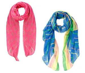 Womens Abstract Desgin Scarves Value Pack of 2