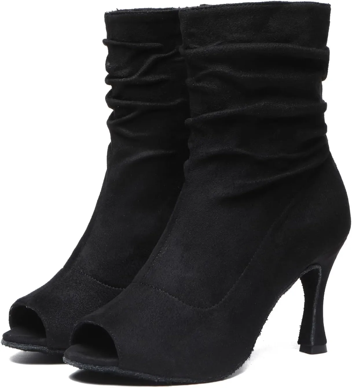 Womens Girls Party Dance Shoes Peep Toe Ballroom Dancing Ankle Booties