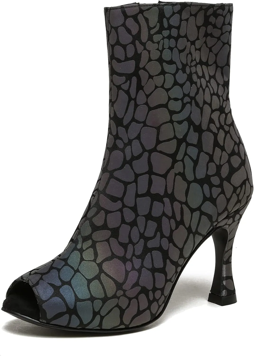 Womens Girls Party Dance Shoes Peep Toe Ballroom Dancing Ankle Booties