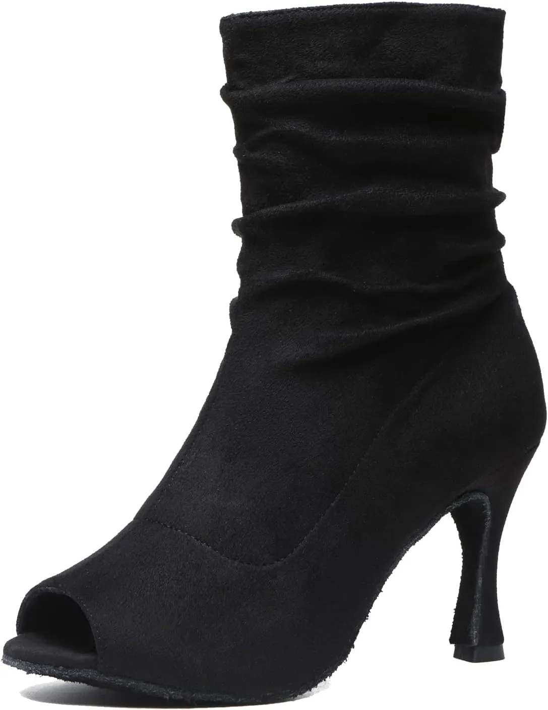 Womens Girls Party Dance Shoes Peep Toe Ballroom Dancing Ankle Booties