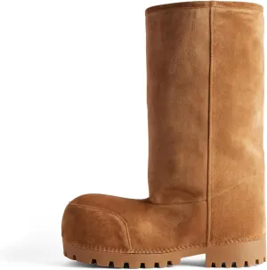 Women's Platform Snow Boots Suede Fur Hippy Mid Calf Winter Boots Classic Slip On Comfortable High Boots Chunky Trending Shoes