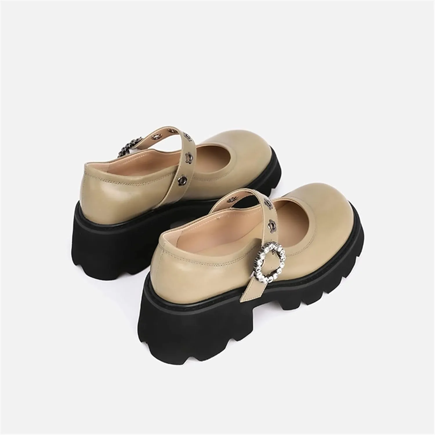 Womens Shoes Womans New Square Heel Round Toe Super High Shallow Pumps Platform Retro Lady Footwear