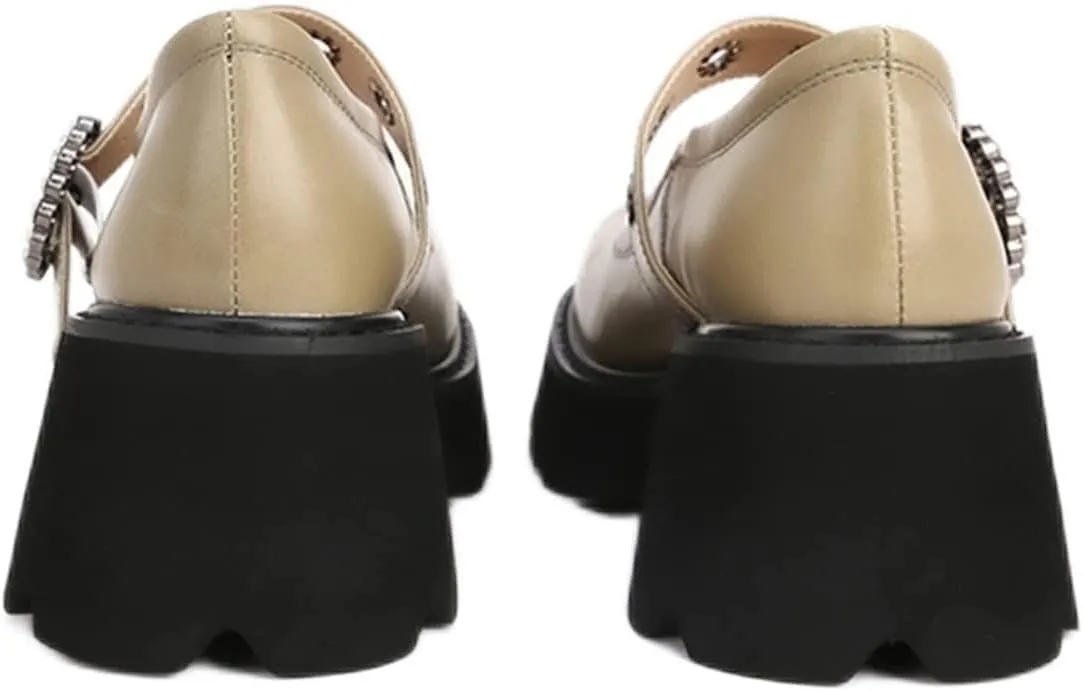 Womens Shoes Womans New Square Heel Round Toe Super High Shallow Pumps Platform Retro Lady Footwear